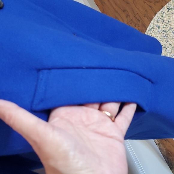 Abercrombie Royal Blue Wool Blend Dad Trench Coat SZ XL - Picture 3 of 9